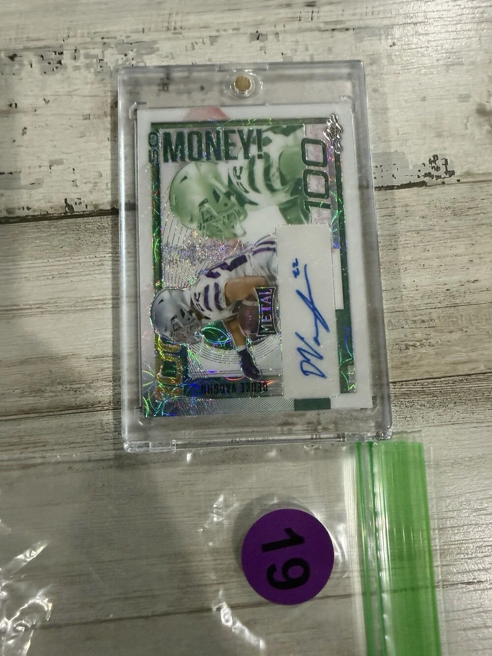 2023 Leaf Metal Deuce Vaughn So Money Auto 3/3 Mojo Green SM-DV1 Rookie RC